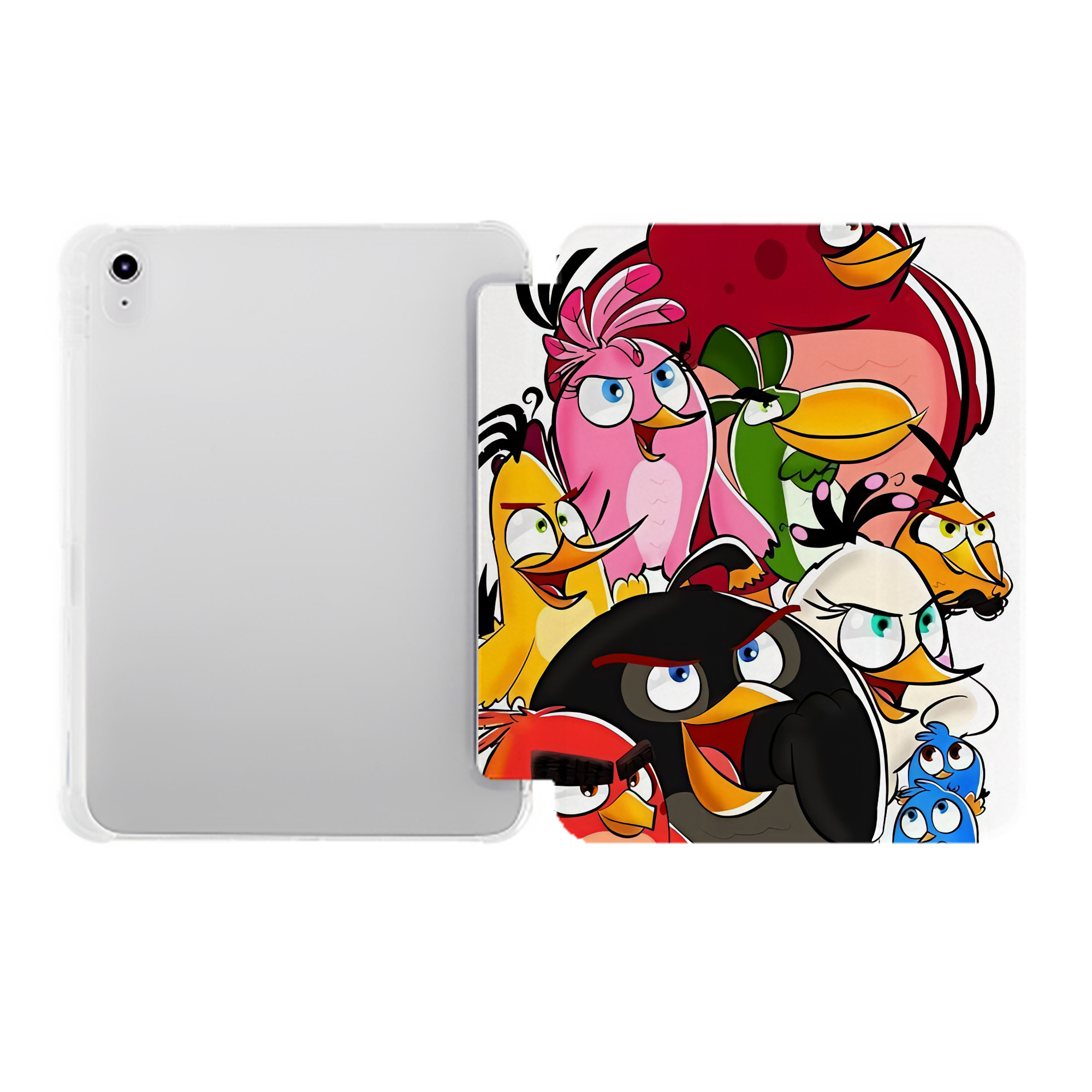（画像用） Angry Birds アングリーバード IPad ケース ペン収納付き 三つ折りスタンド PUレザー×シリコン 対応機種9.5/10.5/10.9インチ